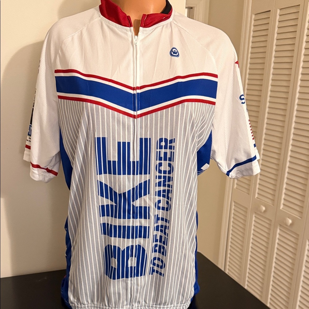 Men's XL Bike to Beat Cancer Cycling Jersey Full Zip Short Sleeved By Canari